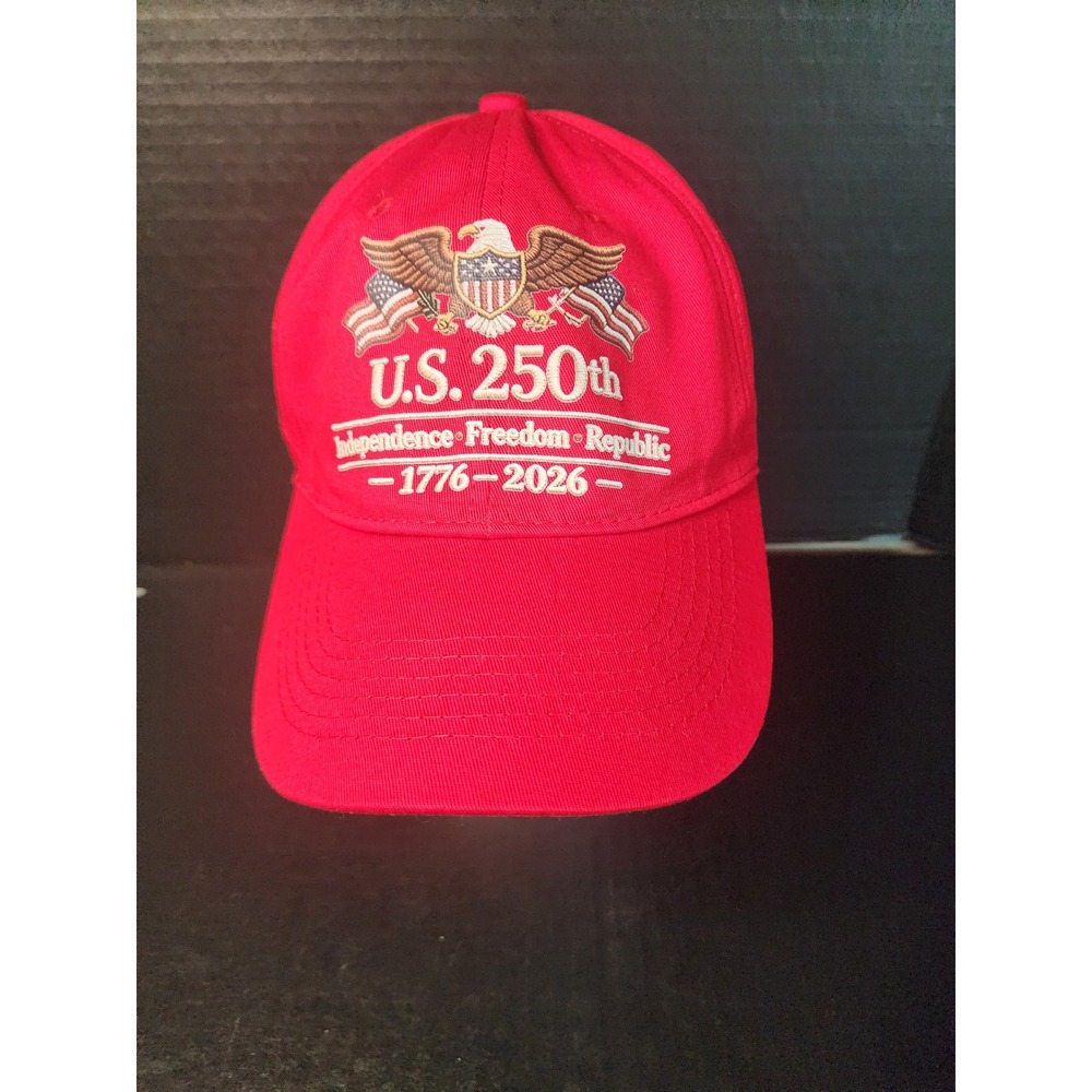 US 250th Independence Freedom Republic 1776-2026 Red Embroidered Hat Cap